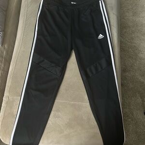 Adidas Black Joggers with White Side Stripes